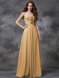 A-line/Princess Sweetheart Ruffles Sleeveless Long Chiffon Bridesmaid Dresses TPP0005598