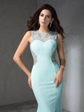 Trumpet/Mermaid Jewel Beading Sleeveless Long Chiffon Dresses TPP0003946