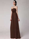 Sheath/Column Sweetheart Sleeveless Pleats Hand-Made Flower Long Chiffon Bridesmaid Dresses TPP0005798