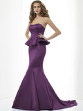 Trumpet/Mermaid Sweetheart Sleeveless Long Satin Bridesmaid Dresses TPP0005151