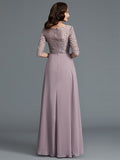 A-Line/Princess 1/2 Sleeves Scoop Asymmetrical Chiffon Mother of the Bride Dresses TPP0007047