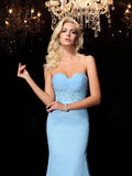 Trumpet/Mermaid Sweetheart Rhinestone Sleeveless Long Chiffon Dresses TPP0003792