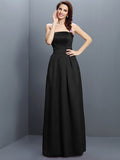 Sheath/Column Strapless Sleeveless Long Satin Bridesmaid Dresses TPP0005853