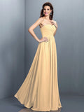 A-Line/Princess Sweetheart Pleats Sleeveless Long Chiffon Bridesmaid Dresses TPP0005405