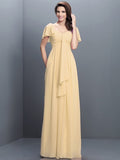 A-Line/Princess Sweetheart Pleats 1/2 Sleeves Long Chiffon Bridesmaid Dresses TPP0005322