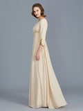 A-Line/Princess V-neck Ruffles Chiffon Floor-Length Mother of the Bride Dresses TPP0007385