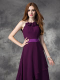 A-line/Princess Halter Ruffles Sleeveless High Low Chiffon Bridesmaid Dresses TPP0005338