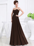 A-Line/Princess Sweetheart Sleeveless Chiffon Pleats Long Bridesmaid Dresses TPP0005559