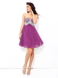 A-Line/Princess Sweetheart Rhinestone Sleeveless Short Chiffon Cocktail Dresses TPP0004123