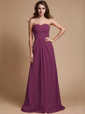 A-Line/Princess Sweetheart Sleeveless Ruffles Chiffon Long Bridesmaid Dresses TPP0005380