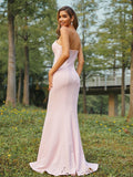 Sheath/Column Stretch Crepe Ruched Strapless Sleeveless Sweep/Brush Train Bridesmaid Dresses TPP0005005