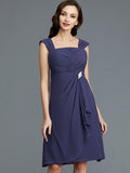 Sheath/Column Straps Chiffon Knee-Length Sleeveless Mother of the Bride Dresses TPP0007367