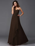 A-Line/Princess Sweetheart Hand-Made Flower Sleeveless Long Chiffon Bridesmaid Dresses TPP0005192