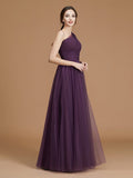 A-Line/Princess Bateau Sleeveless Short/Mini Lace Chiffon Bridesmaid Dresses