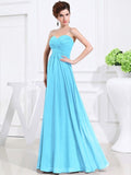 A-Line/Princess Sweetheart Sleeveless Chiffon Pleats Long Bridesmaid Dresses TPP0005559