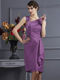 Sheath/Column Sleeveless Applique Short Taffeta Bridesmaid Dresses TPP0005248