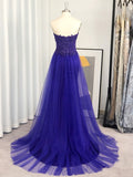 Trumpet/Mermaid Tulle Applique Strapless Sleeveless Sweep/Brush Train Dresses TPP0004786