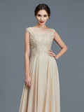 A-Line/Princess Scoop Sleeveless Ruffles Chiffon Floor-Length Mother of the Bride Dresses TPP0007103