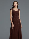 A-Line/Princess Sweetheart Sleeveless Chiffon Floor-Length Beading Mother of the Bride Dresses TPP0007337