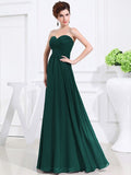 A-Line/Princess Sweetheart Sleeveless Chiffon Pleats Long Bridesmaid Dresses TPP0005559