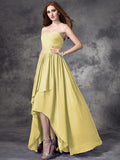 A-line/Princess Sweetheart Ruffles Sleeveless High Low Chiffon Bridesmaid Dresses TPP0005145