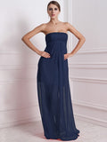 A-Line/Princess Strapless Sleeveless Beading Long Chiffon Bridesmaid Dresses TPP0005577