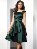 A-Line/Princess Scoop Sleeveless Short Taffeta Bridesmaid Dresses TPP0005546