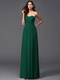 A-Line/Princess Sweetheart Pleats Sleeveless Long Chiffon Bridesmaid dresses TPP0005628