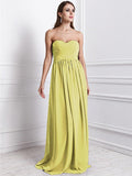 Sheath/Column Sweetheart Sleeveless Ruffles Long Chiffon Bridesmaid Dresses TPP0005795