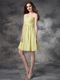 A-line/Princess Sweetheart Ruffles Sleeveless Short Chiffon Bridesmaid Dresses TPP0005552