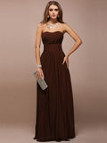 Sheath/Column Sweetheart Sleeveless Ruffles Long Bridesmaid Dresses TPP0005279