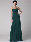 Sheath/Column Strapless Sleeveless Ruffles Long Chiffon Bridesmaid Dresses TPP0005816