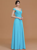 A-Line/Princess V-neck Sleeveless Floor-Length Lace Chiffon Bridesmaid Dresses TPP0005569