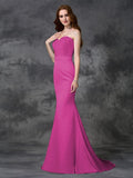 Trumpet/Mermaid Sweetheart Beading Sleeveless Long Satin Chiffon Bridesmaid Dresses TPP0005321