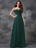 A-line/Princess Sweetheart Ruffles Sleeveless Long Chiffon Bridesmaid Dresses TPP0005598