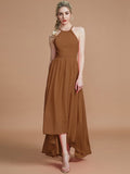 A-Line/Princess Halter Asymmetrical Sleeveless Chiffon Bridesmaid Dresses TPP0005582