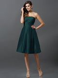 A-Line/Princess Strapless Sleeveless Short Taffeta Bridesmaid Dresses TPP0005359