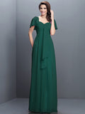 A-Line/Princess Sweetheart Pleats 1/2 Sleeves Long Chiffon Bridesmaid Dresses TPP0005322