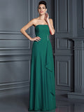 A-Line/Princess Strapless Beading Sleeveless Long Chiffon Bridesmaid Dresses TPP0005573