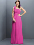 A-Line/Princess Strapless Hand-Made Flower Sleeveless Long Chiffon Bridesmaid Dresses TPP0005737