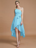 A-Line/Princess One-Shoulder Sleeveless Layers Asymmetrical Chiffon Bridesmaid Dresses TPP0005056