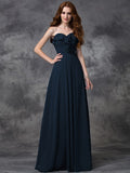 A-line/Princess Sweetheart Ruffles Sleeveless Long Chiffon Bridesmaid Dresses TPP0005598