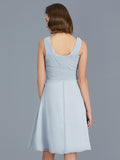 A-Line/Princess Scoop Ruffles Chiffon Knee-Length Sleeveless Mother of the Bride Dresses TPP0007224