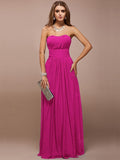 Sheath/Column Sweetheart Sleeveless Ruffles Long Bridesmaid Dresses TPP0005279