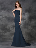 Trumpet/Mermaid Sweetheart Beading Sleeveless Long Satin Chiffon Bridesmaid Dresses TPP0005321