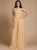 A-Line/Princess Sweetheart Sleeveless Ruffles Chiffon Long Bridesmaid Dresses TPP0005380