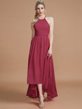 A-Line/Princess Halter Asymmetrical Sleeveless Chiffon Bridesmaid Dresses TPP0005582