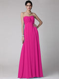 Sheath/Column Strapless Sleeveless Ruffles Long Chiffon Bridesmaid Dresses TPP0005816