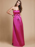 Sheath/Column Sweetheart Sleeveless Long Bowknot Satin Bridesmaid Dresses TPP0005678