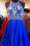 Royal Blue Sparkle Beautiful Chiffon Fashion Beading Sweet 16 Dress